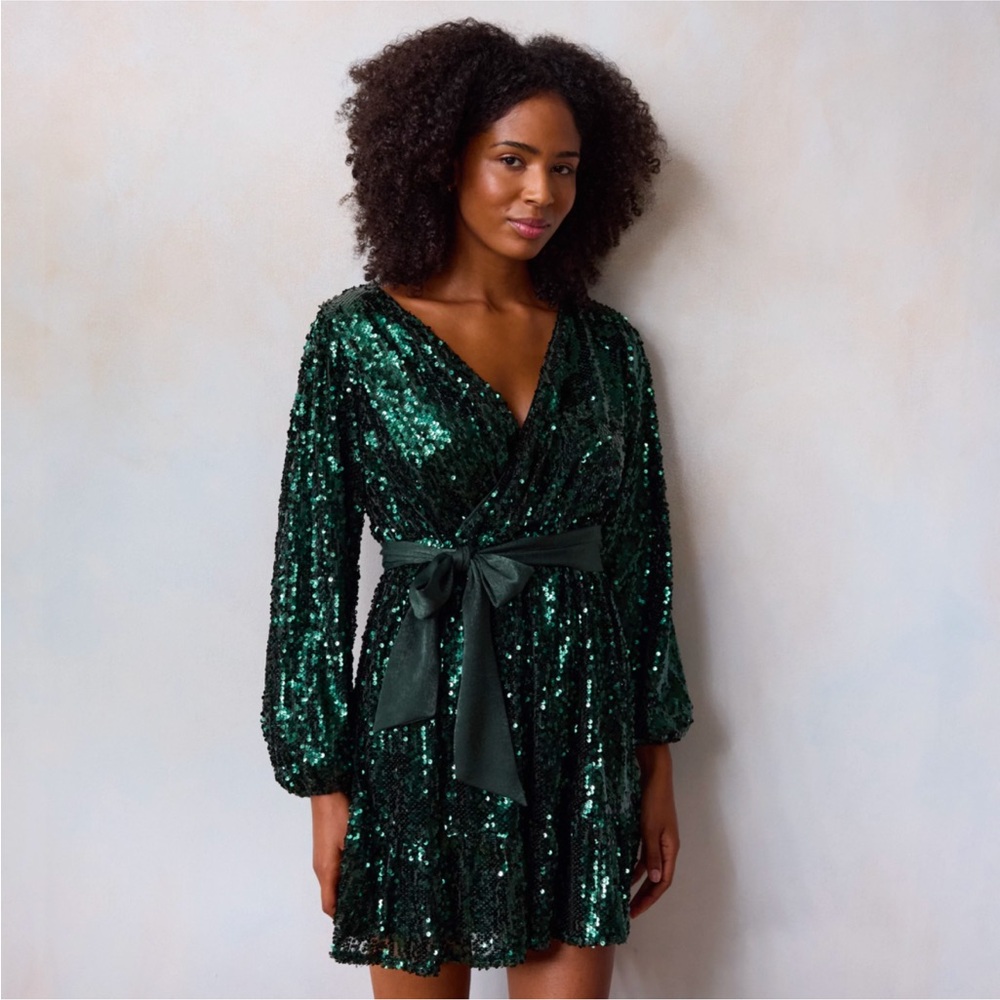 LC Lauren Conrad Sequin Wrap Mini Dress